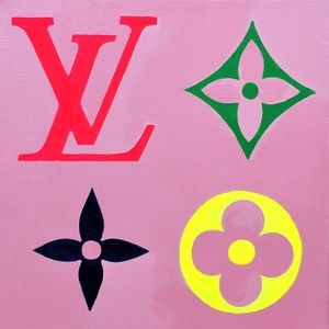 Preppy Pink LV Painting on Canvas